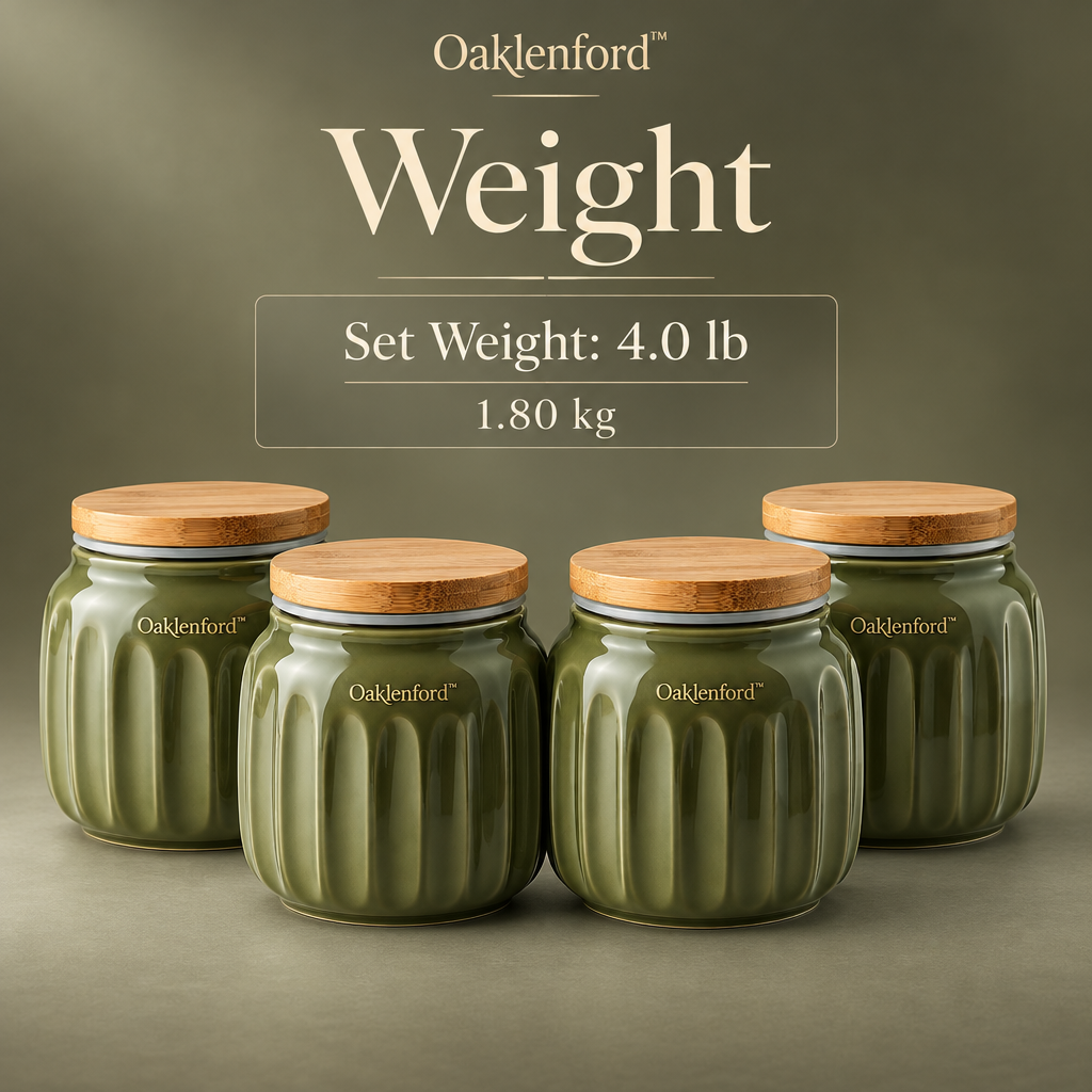 Oaklenford™ Olive Green Ceramic Spice Jar Set weight