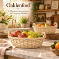 Oaklenford™ Vintage Woven Ceramic Fruit Basket lifestyle