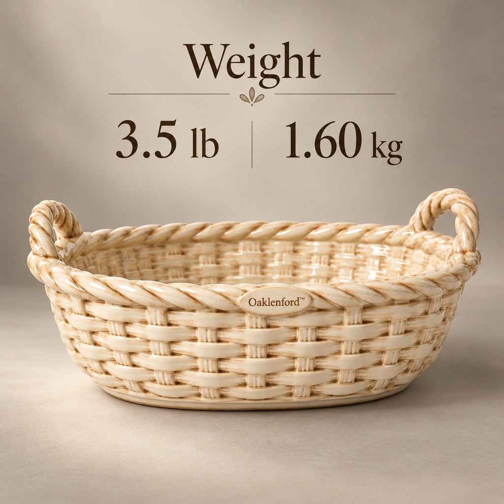 Oaklenford™ Vintage Woven Ceramic Fruit Basket weight