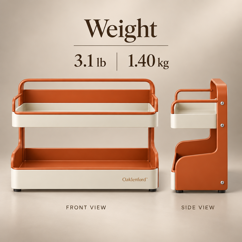 Oaklenford™ Retro Colorblock Countertop Organizer – Vintage Kitchen Product Weight